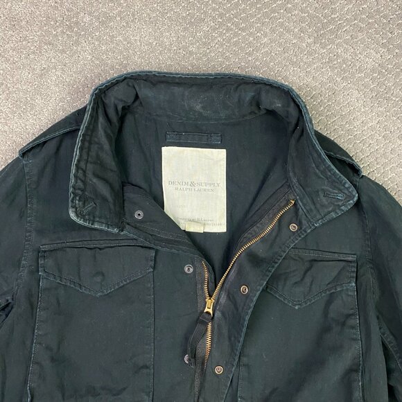 Ralph Lauren Denim & Supply Field Jacket Men's Medium Black M65 Military Combat - Picture 7 of 15